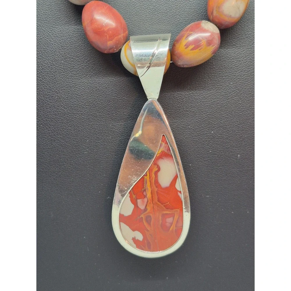 Jay King Noreena Jasper Necklace Red Sterling Silver Australian Statement